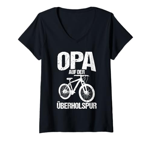 Damen Opa Radfahrer Ruhestand Radsport Fahrrad Rentner T-Shirt mit V-Ausschnitt Damen Opa Radfahrer Ruhestand Radsport Fahrrad Rentner T-Shirt mit V-Ausschnitt von Fahrradsport Radeln Fahrrad Rente