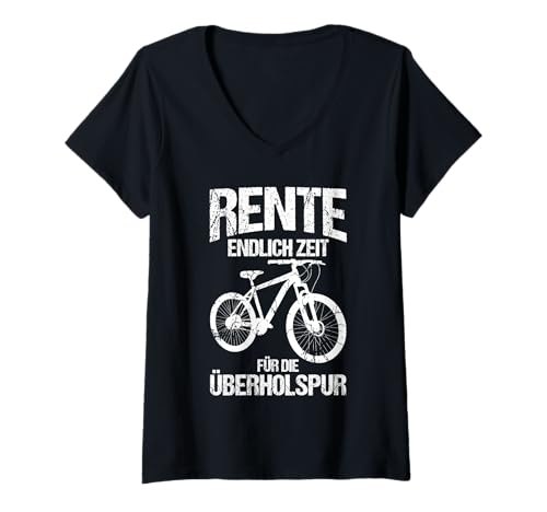 Damen Radfahrer Ruhestand Radsport Fahrrad Rentner T-Shirt mit V-Ausschnitt Damen Radfahrer Ruhestand Radsport Fahrrad Rentner T-Shirt mit V-Ausschnitt von Fahrradsport Radeln Fahrrad Rente