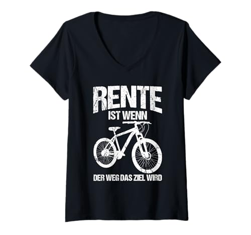 Damen Radfahrer Ruhestand Radsport Fahrrad Rentner T-Shirt mit V-Ausschnitt Damen Radfahrer Ruhestand Radsport Fahrrad Rentner T-Shirt mit V-Ausschnitt von Fahrradsport Radeln Fahrrad Rente
