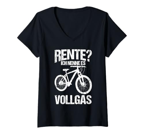 Damen Radfahrer Ruhestand Radsport Fahrrad Rentner T-Shirt mit V-Ausschnitt Damen Radfahrer Ruhestand Radsport Fahrrad Rentner T-Shirt mit V-Ausschnitt von Fahrradsport Radeln Fahrrad Rente