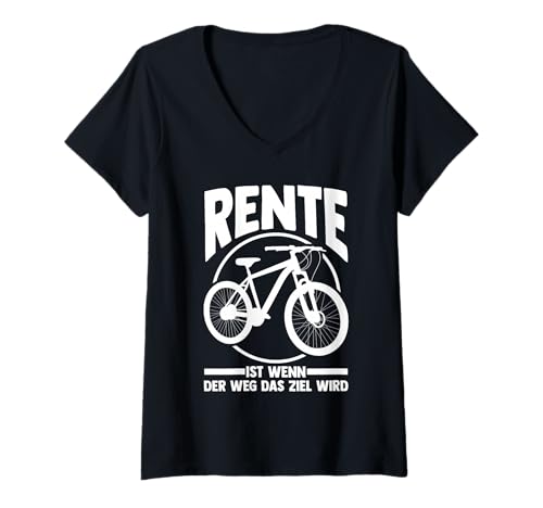 Damen Radfahrer Ruhestand Radsport Fahrrad Rentner T-Shirt mit V-Ausschnitt Damen Radfahrer Ruhestand Radsport Fahrrad Rentner T-Shirt mit V-Ausschnitt von Fahrradsport Radeln Fahrrad Rente
