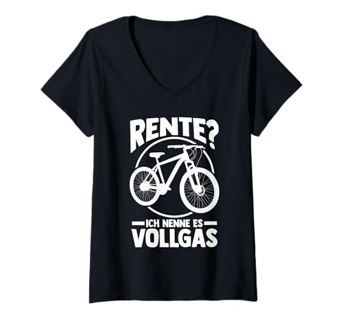 Damen Radfahrer Ruhestand Radsport Fahrrad Rentner T-Shirt mit V-Ausschnitt Damen Radfahrer Ruhestand Radsport Fahrrad Rentner T-Shirt mit V-Ausschnitt von Fahrradsport Radeln Fahrrad Rente