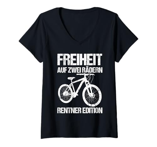 Damen Radfahrer Ruhestand Radsport Fahrrad Rentner T-Shirt mit V-Ausschnitt Damen Radfahrer Ruhestand Radsport Fahrrad Rentner T-Shirt mit V-Ausschnitt von Fahrradsport Radeln Fahrrad Rente