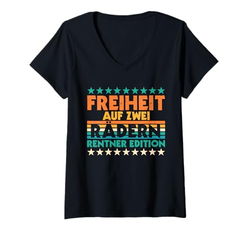 Damen Radfahrer Ruhestand Radsport Fahrrad Rentner T-Shirt mit V-Ausschnitt Damen Radfahrer Ruhestand Radsport Fahrrad Rentner T-Shirt mit V-Ausschnitt von Fahrradsport Radeln Fahrrad Rente