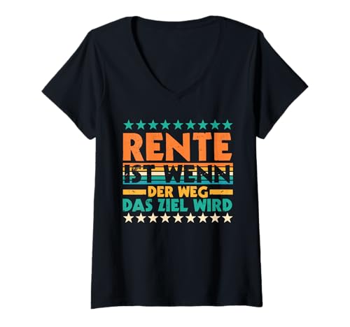 Damen Radfahrer Ruhestand Radsport Fahrrad Rentner T-Shirt mit V-Ausschnitt Damen Radfahrer Ruhestand Radsport Fahrrad Rentner T-Shirt mit V-Ausschnitt von Fahrradsport Radeln Fahrrad Rente