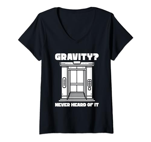 Damen Fahrstuhl - Taste Lift Aufzug T-Shirt mit V-Ausschnitt von Fahrstuhl Geschenke & Ideen