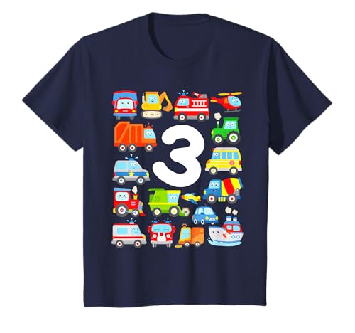 Kinder Fahrzeuge Kleinkinder 3 Jahre Auto Lok Bagger Bus Lastwagen T-Shirt Kinder Fahrzeuge Kleinkinder 3 Jahre Auto Lok Bagger Bus Lastwagen T-Shirt von Fahrzeuge Designs zum 3. Geburtstag