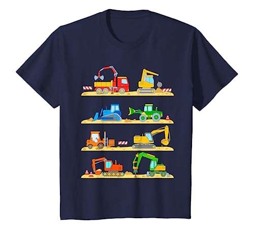 Kinder Bagger Gabelstapler Lastwagen Baufahrzeuge Junge Laster T-Shirt Kinder Bagger Gabelstapler Lastwagen Baufahrzeuge Junge Laster T-Shirt von Fahrzeuge auf der Baustelle und Bagger Geschenke