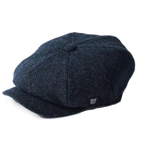 Failsworth Baker Boy Tweed Cap XL Navy von Failsworth