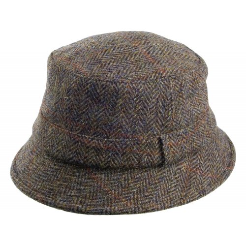 Failsworth Grouse Harris Tweed Fischerhut - Oliv/Blau - M Failsworth Grouse Harris Tweed Fischerhut - Oliv/Blau - M von Failsworth