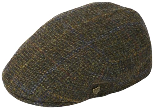 Failsworth Hats Stornoway Windowpane Harris Tweed Schiebermütze - Moosbraun, Muster 5080 - Braun, XL von Failsworth