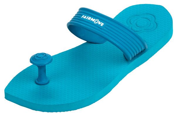 FAIR MOVE Sandals - Zehentrenner aus fair gehandeltem Naturkautschuk - Badelatschen nachhaltig - Schwarz/Petrol von Fair Move