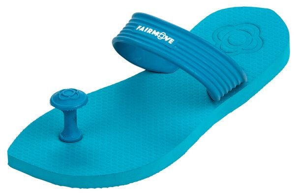 FAIR MOVE Sandals - Zehentrenner aus fair gehandeltem Naturkautschuk - Badelatschen nachhaltig - Schwarz/Petrol von Fair Move