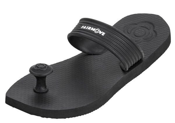 FAIR MOVE Sandals - Zehentrenner aus fair gehandeltem Naturkautschuk - Badelatschen nachhaltig - Schwarz/Petrol von Fair Move