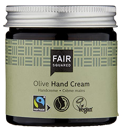 FAIR SQUARED Handcreme Olive 50 ml - feuchtigkeitsspendende Handpflege Creme für trockene Haut - vegane Naturkosmetik von Fair Squared