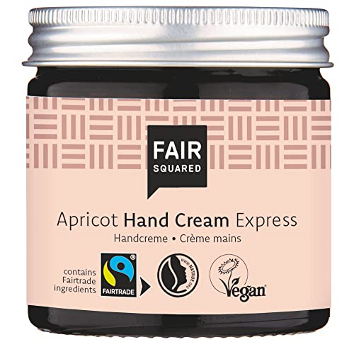 FAIR SQUARED Handcreme Aprikose 50 ml - Handpflege für trockene Haut - vegane Hand Creme Naturkosmetik im Glastiegel von Fair Squared