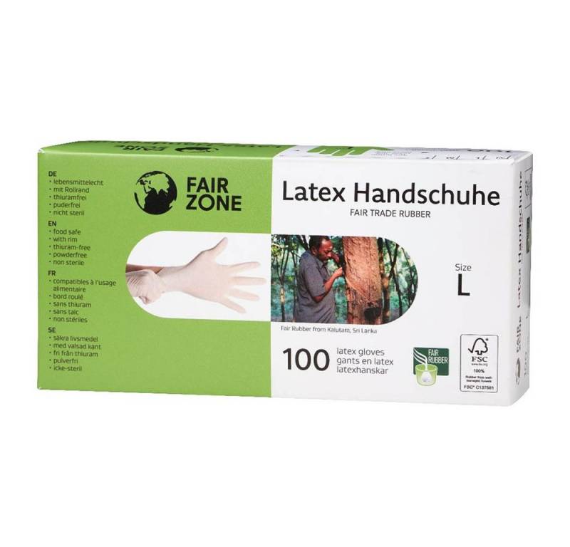 Fair Zone Einweghandschuhe Latex Einweghandschuhe - Größe L 100 Stück von Fair Zone