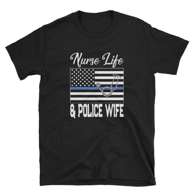 Polizei Frau Tshirt/Krankenschwester Geschenk Dünne Blaue Linie Shirt Stethoskop Hochzeitsgeschenk von FairOaksDesigns