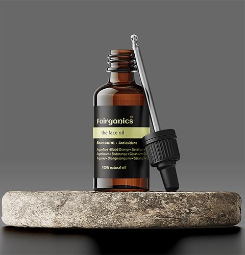 THE FACE OIL Gesichtsserum – Vegane Naturkosmetik – Bio Gesichtspflege – Anti Aging – Gegen Falten – Unisex Gesichtsöl Matt – Für normale+ trockene+ reife+ empfindliche Haut, Mischhaut – Gesicht Serum von Fairganics