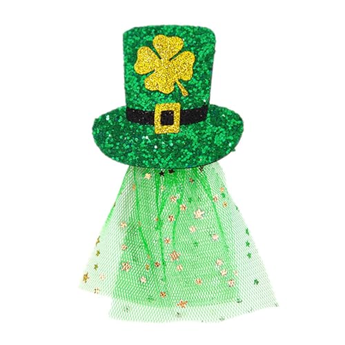 Fairnull Netz-Haarspange Kleeblatt-Haarnadel St. Patrick's Day Haarnadel Grün Mesh Pailletten Kleeblatt Regenbogen Haarspange Exquisite Urlaub Party D Einheitsgröße von Fairnull