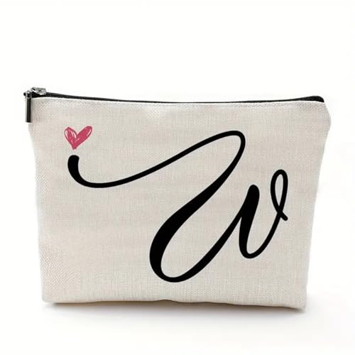 Make-up-Tasche, Reise-Kosmetiktasche, Reise-Make-up-Tasche, Aufbewahrungs-Organizer, Kosmetiktasche, stilvolles Buchstabenmuster, Make-up-Aufbewahrungstasche, Reißverschluss, Reise-Make-up-Organizer von Fairnull