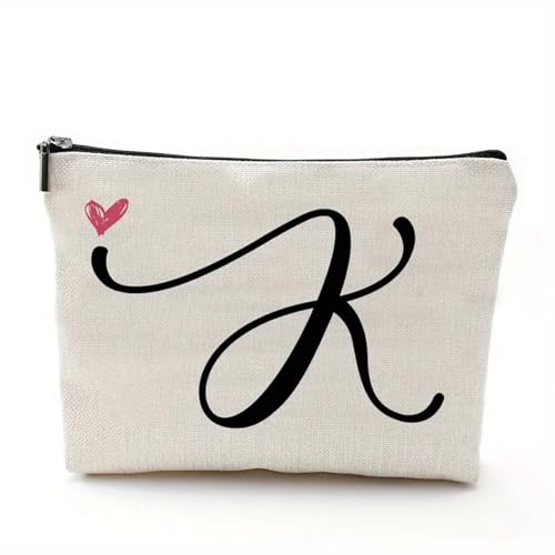 Make-up-Tasche, Reise-Kosmetiktasche, Reise-Make-up-Tasche, Aufbewahrungs-Organizer, Kosmetiktasche, stilvolles Buchstabenmuster, Make-up-Aufbewahrungstasche, Reißverschluss, Reise-Make-up-Organizer von Fairnull