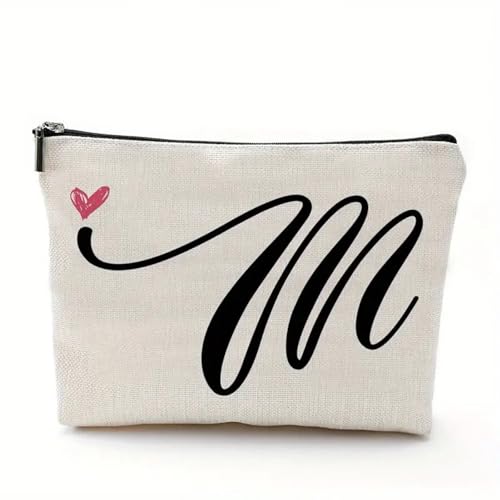 Make-up-Tasche, Reise-Kosmetiktasche, Reise-Make-up-Tasche, Aufbewahrungs-Organizer, Kosmetiktasche, stilvolles Buchstabenmuster, Make-up-Aufbewahrungstasche, Reißverschluss, Reise-Make-up-Organizer von Fairnull