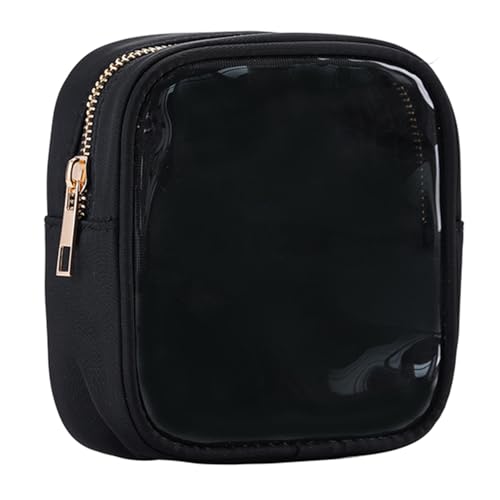 Make-up-Tasche, Reise-Kosmetiktasche, Reise-Make-up-Tasche, Aufbewahrungs-Organizer, transparente Mini-Make-up-Tasche mit transparentem PVC und Reißverschluss, Schwarz von Fairnull