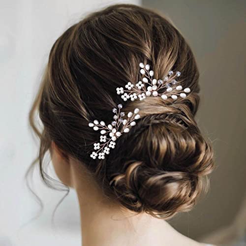 Fairvir Braut Haarnadeln Roségold Strasssteine Blumenkristall Brautschmuck Kopfschmuck Perlen Haarschmuck Schmuck für Damen und Mädchen(2 Stück) (Roségold) Fairvir Braut Haarnadeln Roségold Strasssteine Blumenkristall Brautschmuck Kopfschmuck Perlen Haarschmuck Schmuck für Damen und Mädchen(2 Stück) (Roségold) von Fairvir