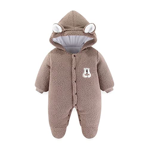 Fairy Baby Baby Schneeanzug Neugeborene Säugling Baby Kapuzen Strampler Fleece Schneeanzug Cartoon Jumpsuit Herbst Winter Outfits von Fairy Baby