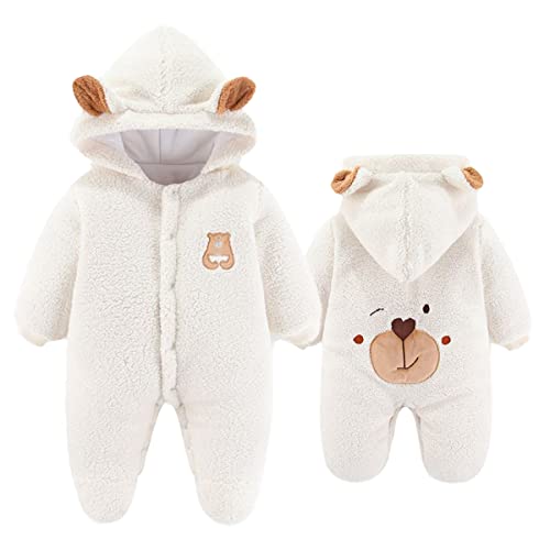 Fairy Baby Baby Schneeanzug Neugeborene Säugling Baby Kapuzen Strampler Fleece Schneeanzug Cartoon Jumpsuit Herbst Winter Outfits von Fairy Baby