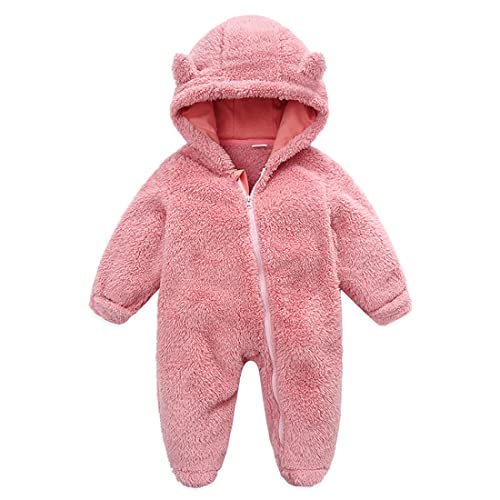 Fairy Baby Baby Snowsuit, Newborn Baby Hooded Footed Romper Fleece Snowsuit Cartoon Flannel Zipper Jumpsuit Thin Fall Winter Outfits von Fairy Baby