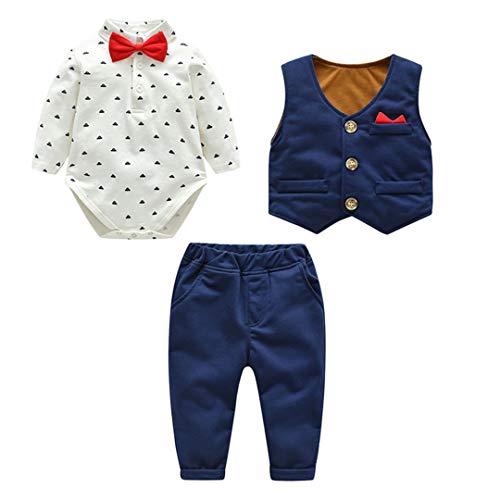 Fairy Baby Boys 3 Piece Suit Toddler Gentleman Bodysuit + Vest + Trousers von Fairy Baby