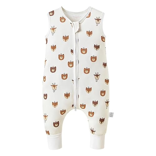 Fairy Baby schlafsack mit füßen 1.0 Tog Baumwolle Schlafsack Baby ganzjahres schlafsack mit beinen kleinkind Schlafanzug für Jungen und Mädchen von Fairy Baby