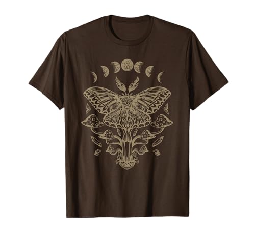 Fairy Grunge Butterfly Grunge Fairycore Ästhetische Luna-Mottenpilze Y2K T-Shirt für Damen und Herren - Brown, Small, Kurzarm Fairy Grunge Butterfly Grunge Fairycore Ästhetische Luna-Mottenpilze Y2K T-Shirt für Damen und Herren - Brown, Small, Kurzarm von Fairy Grunge Fairycore Clothing For Women