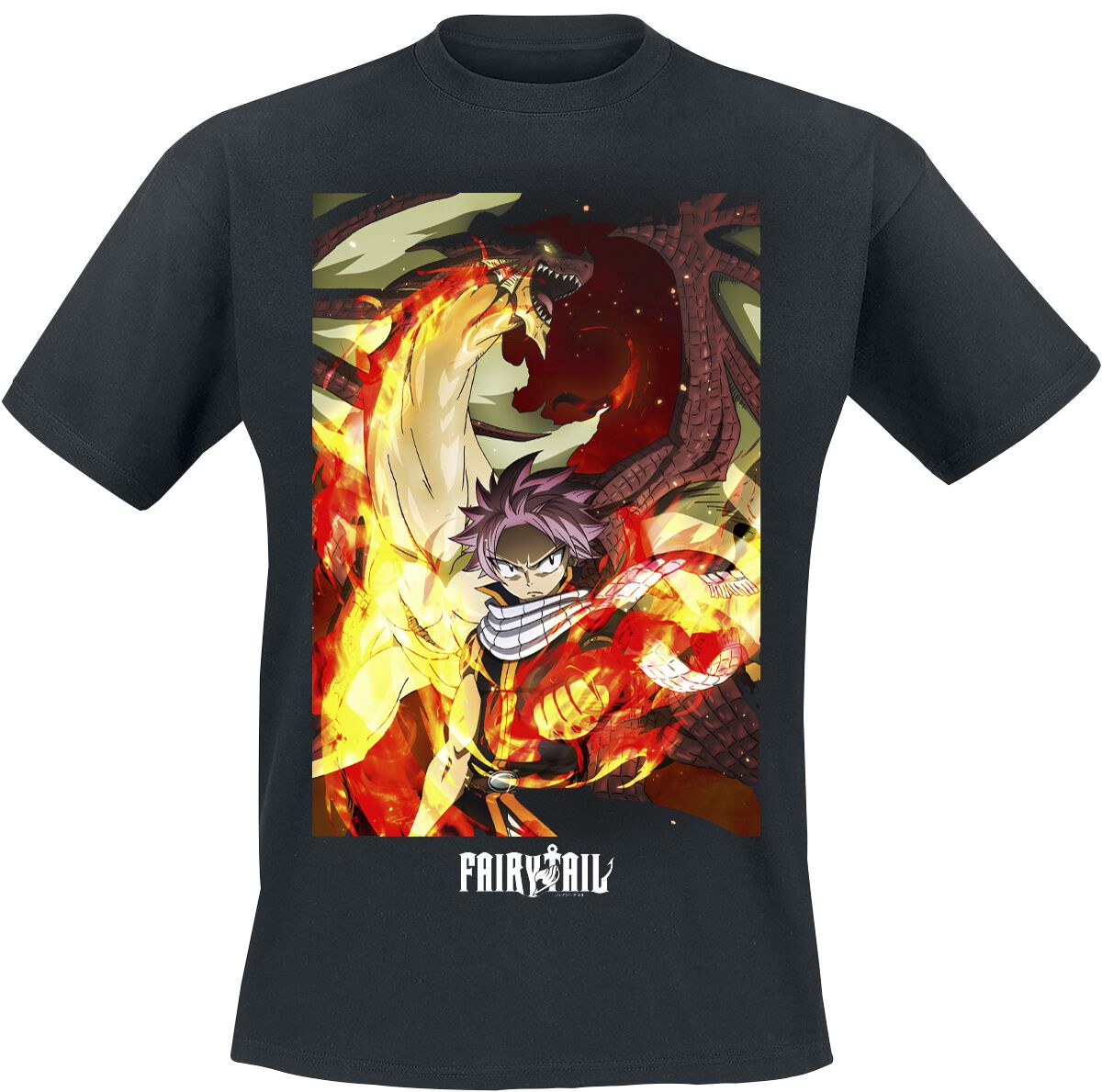 Fairy Tail - Anime T-Shirt - Fight - S bis XL - für Männer - Größe S - schwarz  - Lizenzierter Fanartikel von Fairy Tail