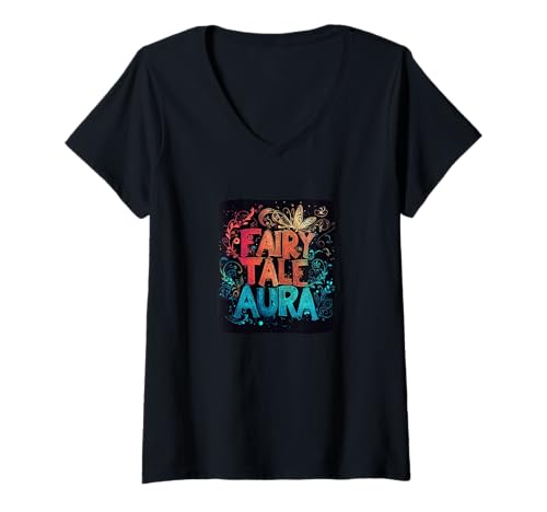 Damen Mehrfarbige Märchen-Aura-Rede für Jungen und Mädchen T-Shirt mit V-Ausschnitt Damen Mehrfarbige Märchen-Aura-Rede für Jungen und Mädchen T-Shirt mit V-Ausschnitt von Fairy Tale Outfit