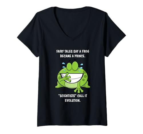 Damen Fairy Tales Say a Frog Became a Prince – Christian Creation T-Shirt mit V-Ausschnitt Damen Fairy Tales Say a Frog Became a Prince – Christian Creation T-Shirt mit V-Ausschnitt von Fairy Tales Say a Frog Became a Prince