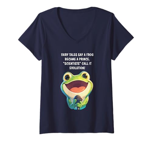Damen Fairy Tales Say a Frog Became a Prince – Christian Creation T-Shirt mit V-Ausschnitt Damen Fairy Tales Say a Frog Became a Prince – Christian Creation T-Shirt mit V-Ausschnitt von Fairy Tales Say a Frog Became a Prince