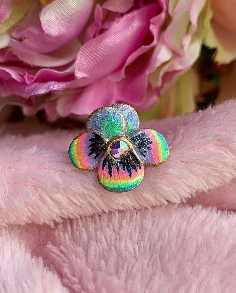 Regenbogen Stiefmütterchen Ring | -Veilchen Johnny Jump Up Blume Blumen Verstellbarer Regenbogen Stiefmütterchen Ring | -Veilchen Johnny Jump Up Blume Blumen Verstellbarer von FairyBlossomShop