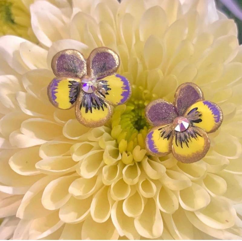 stiefmütterchen Ohrringe | Viola Johnny Jump Up Blumen Ohrstecker stiefmütterchen Ohrringe | Viola Johnny Jump Up Blumen Ohrstecker von FairyBlossomShop
