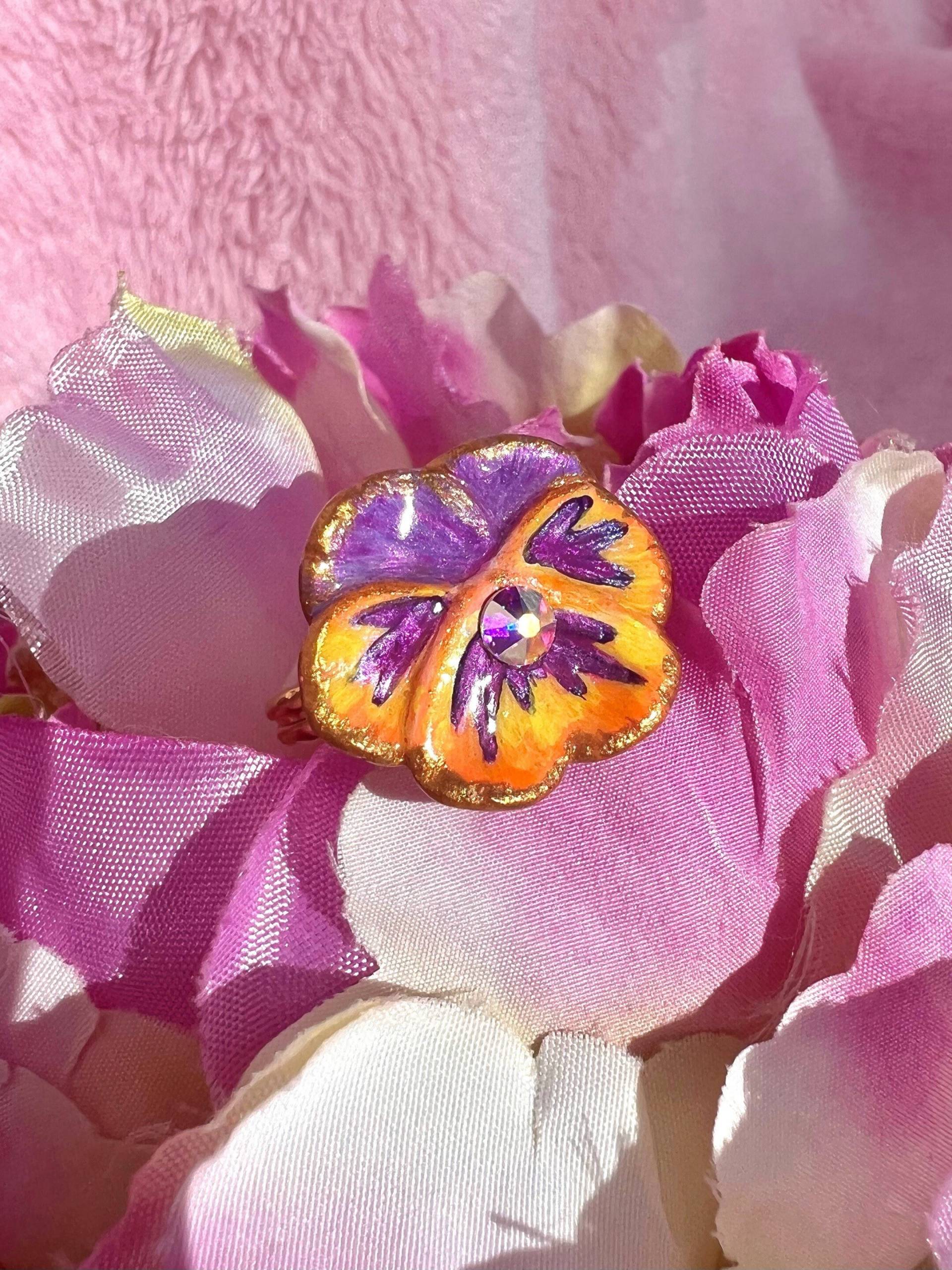 stiefmütterchen Ring | -Veilchen Johnny Jump Up Blume Blumen Verstellbarer stiefmütterchen Ring | -Veilchen Johnny Jump Up Blume Blumen Verstellbarer von FairyBlossomShop