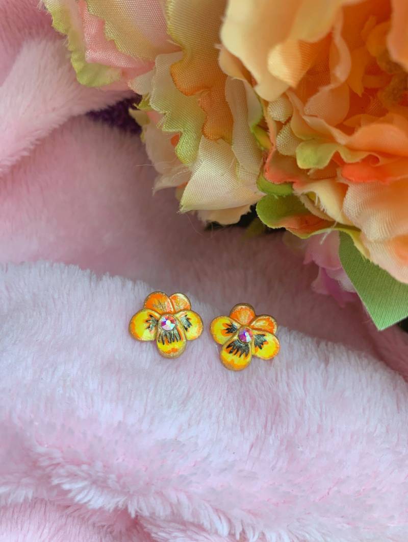 stiefmütterchen Ohrringe | Viola Johnny Jump Up Blumen Ohrstecker stiefmütterchen Ohrringe | Viola Johnny Jump Up Blumen Ohrstecker von FairyBlossomShop