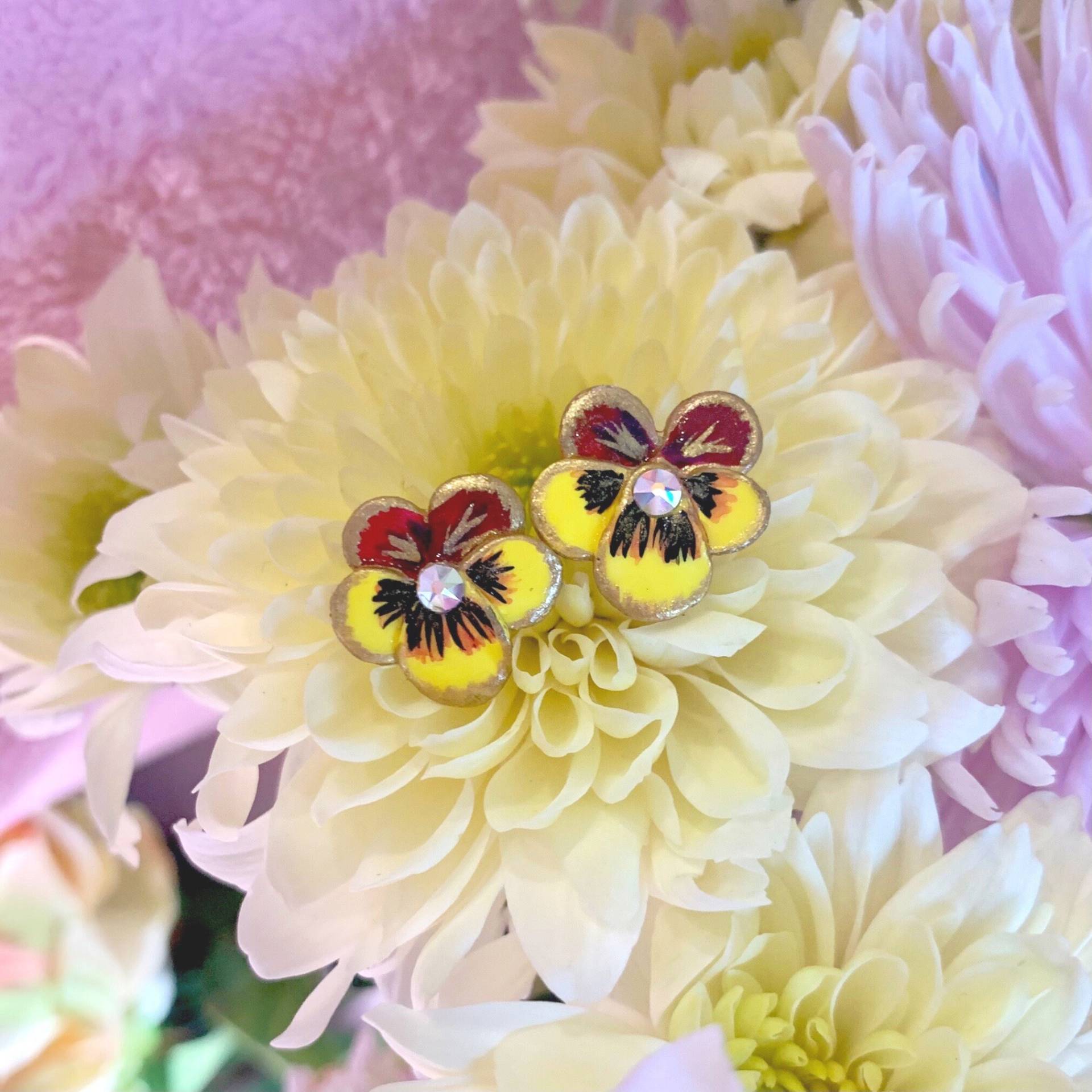 stiefmütterchen Ohrringe | Viola Johnny Jump Up Blumen Ohrstecker stiefmütterchen Ohrringe | Viola Johnny Jump Up Blumen Ohrstecker von FairyBlossomShop