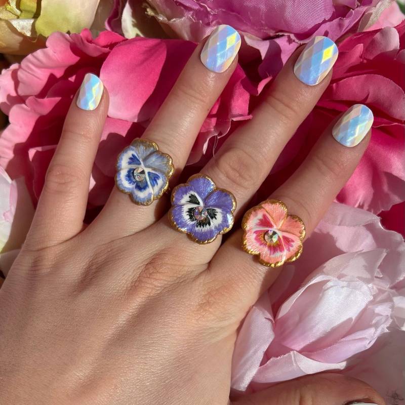 stiefmütterchen Ring | -Veilchen Johnny Jump Up Blume Blumen Verstellbarer stiefmütterchen Ring | -Veilchen Johnny Jump Up Blume Blumen Verstellbarer von FairyBlossomShop