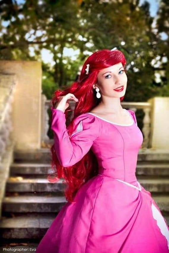 Ariel Cosplay Mermaid Kostüm Rosa Kleid Prinzessin Prinzessinnen Custom Order von FairyCostumeStore