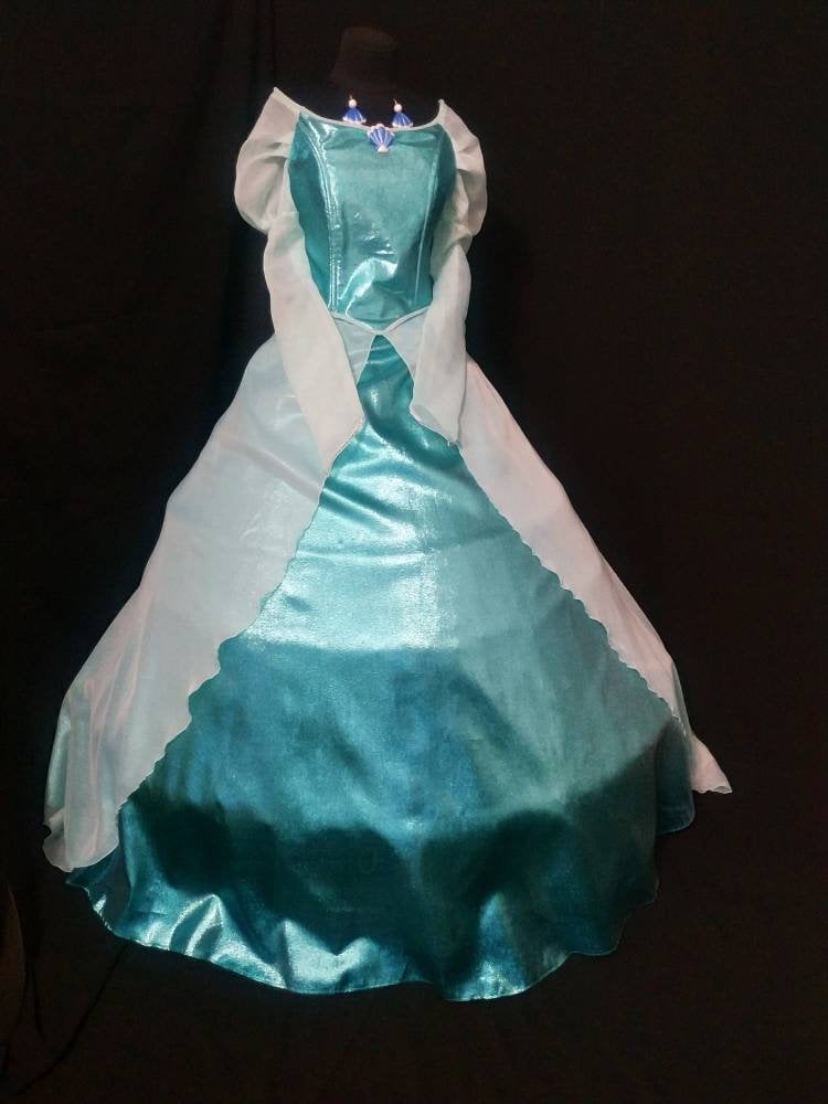 Ariel Cosplay Mermaid Prinzessinen Aqua Sea Green Kleid Custom Order von FairyCostumeStore