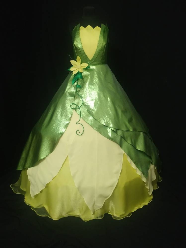Tiana Cosplay Grün Finale Kleid Halloween-Kostüm Erwachsene Handgemachte Kostüm Custom Order von FairyCostumeStore