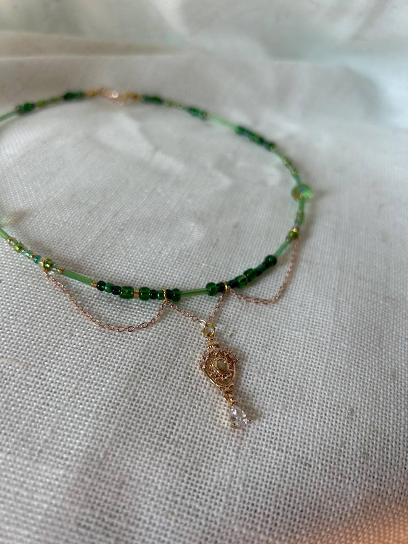 Pendant Necklace Green | Beads & Pendant| Handmade Pendant Necklace Green | Beads & Pendant| Handmade von FairyCraftsAtelier