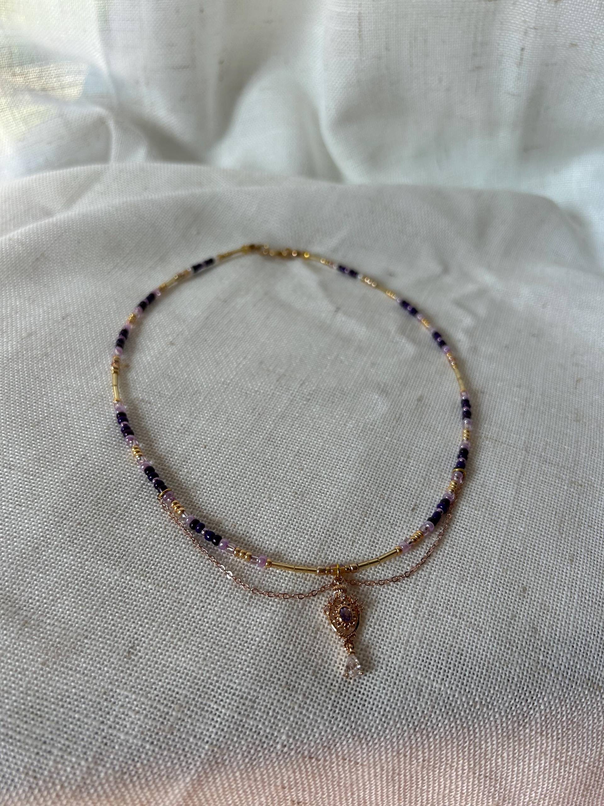 Pendant Necklace Purple | Beads & Pendant| Handmade Pendant Necklace Purple | Beads & Pendant| Handmade von FairyCraftsAtelier